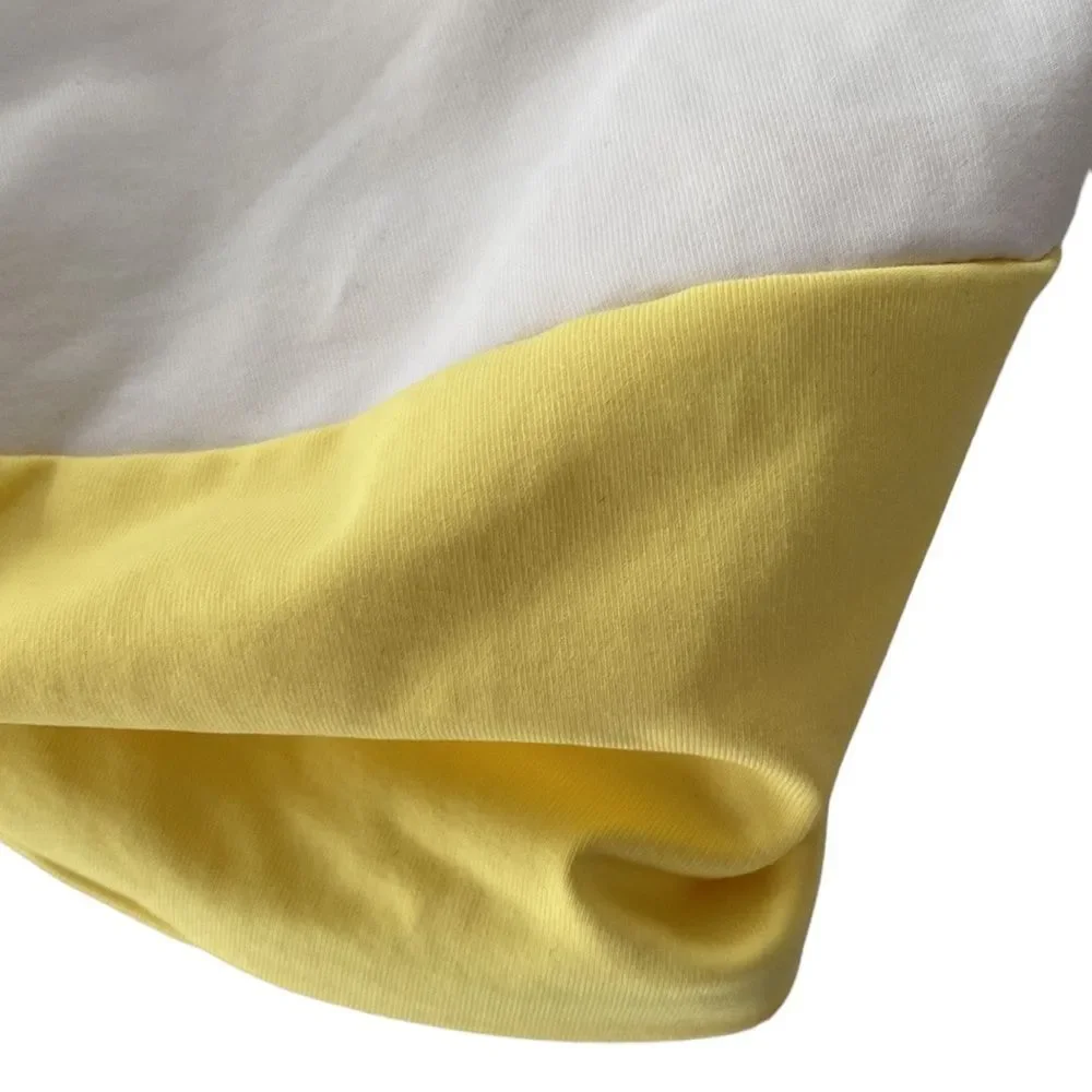 L*Space Ringo Swim Bikini Top Separates Yellow White Twisted Knot Front DD Cup